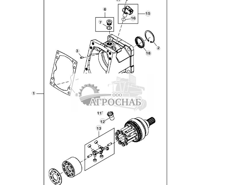 Мотор и вал гидростат. гусен. привода (334754 - ) - ST948259 20.jpg